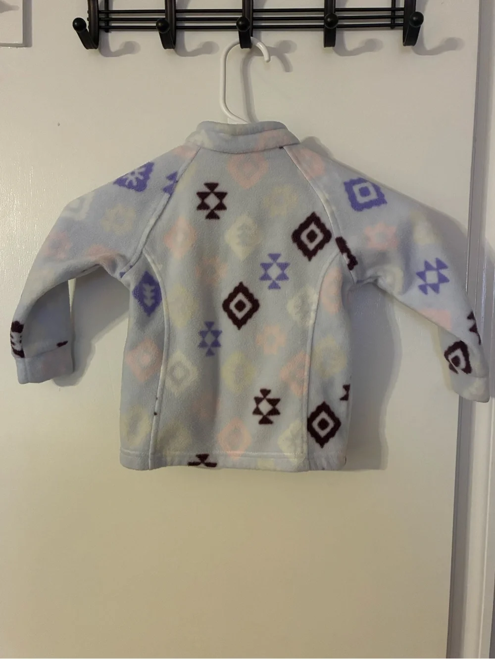 Columbia Kids Fleece Jacket - White with Purple & Brown Pattern